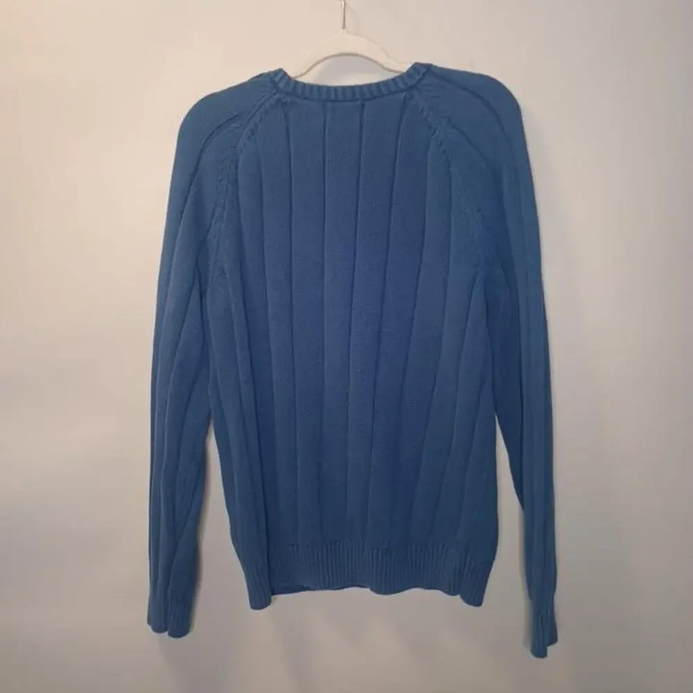Nautica blue ribbed knit sweater